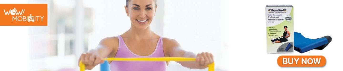 Lady with Theraband Resistance Band