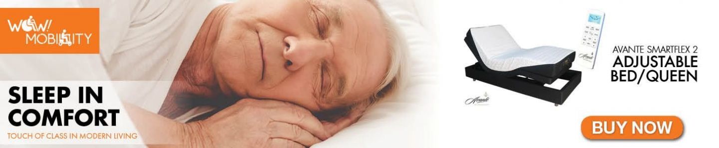 Senior man sleeping on adjustable bed