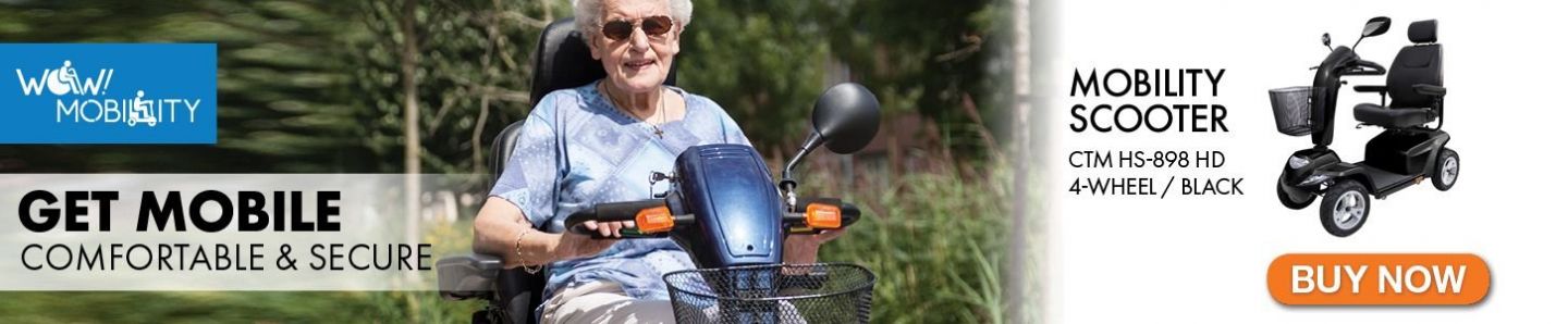 Senior lady on mobility scooter